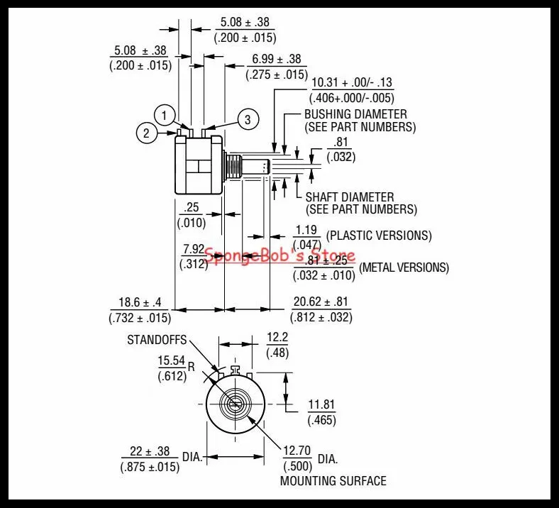 10 шт./лот 3590S-2-201L/202L/203L прецизионный мультиповоротный потенциометр кольцевой