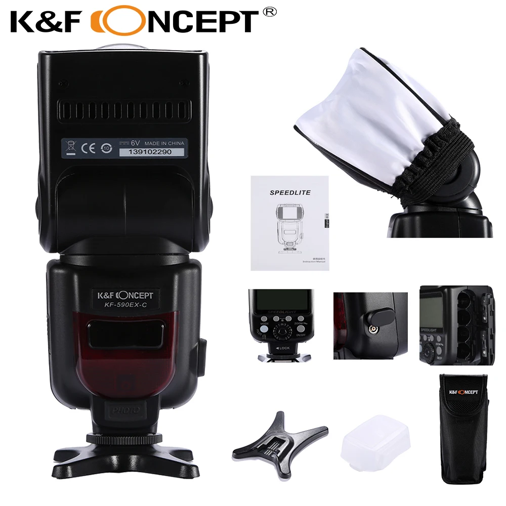 К & F концепция 590c Синхронизация беспроводная TTl-вспышка speedlite для canon eos 5D mark II 5D3 7D