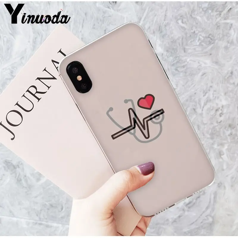 Yinuoda медсестры &quotмедицина&quot Сердце чехол для сотового телефона Apple iPhone 8 7 6 6S Plus X