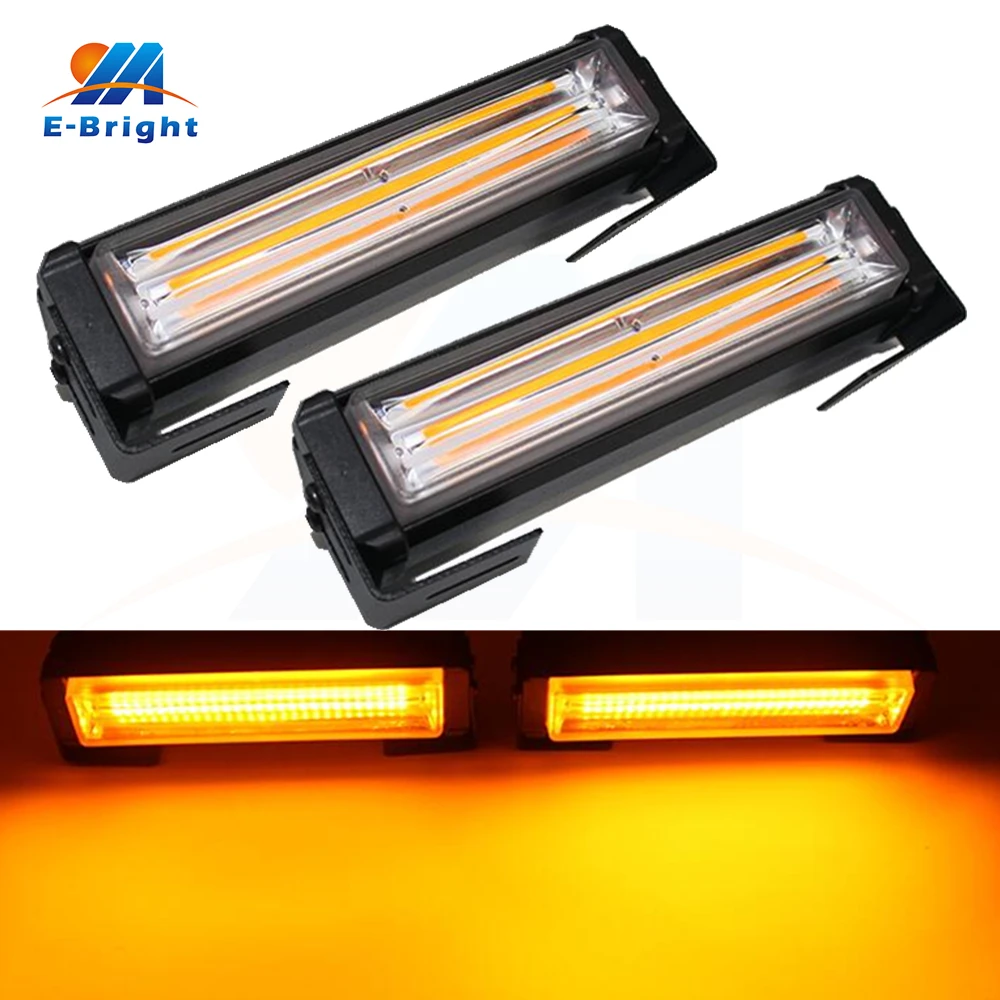 2 шт. 18 Вт 12V 24V 480LM/за штуку Бесплатная доставка COB Led Янтарная Вспышка 6 Режим