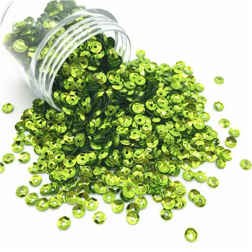 Light green Блестки 4 мм серебряное дно чашки блесток формы ПВХ свободная тесьма с пайетками для шитья свадьбы DIY для ремесел Конфетти украшения 10 г - Цвет: Light green