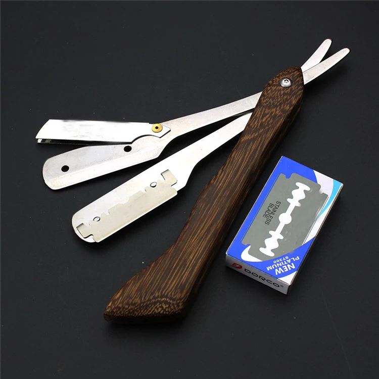 Винтажный бритвенный стальной нож для бритья бороды и усов, нож для стрижки волос, парикмахерский салон, нож для парикмахерских с лезвиями, ... от AliExpress WW