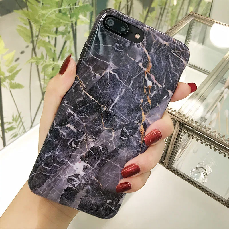 D17 Мраморный чехол для Coque iphone 7 XS MAX, чехол, мягкая задняя крышка из ТПУ для iphone 6, 6 S, 7, 8 Plus, 7 Plus, 8 Plus, iphone X, S, XR, глянцевый чехол - Цвет: D17