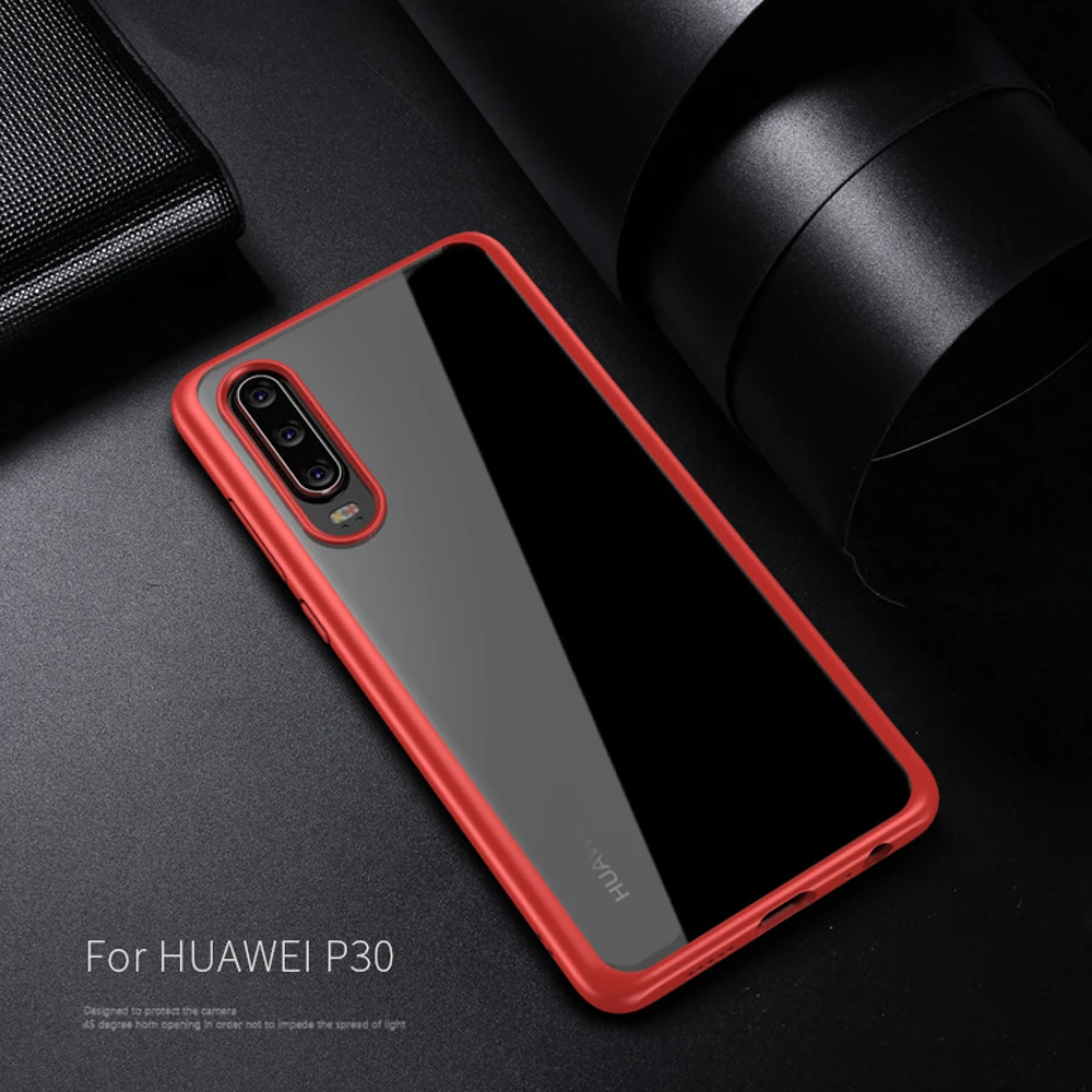 Прозрачный Акриловый чехол бампер IPAKY для Huawei P30 Pro/P30 силиконовый + ТПУ чехлы