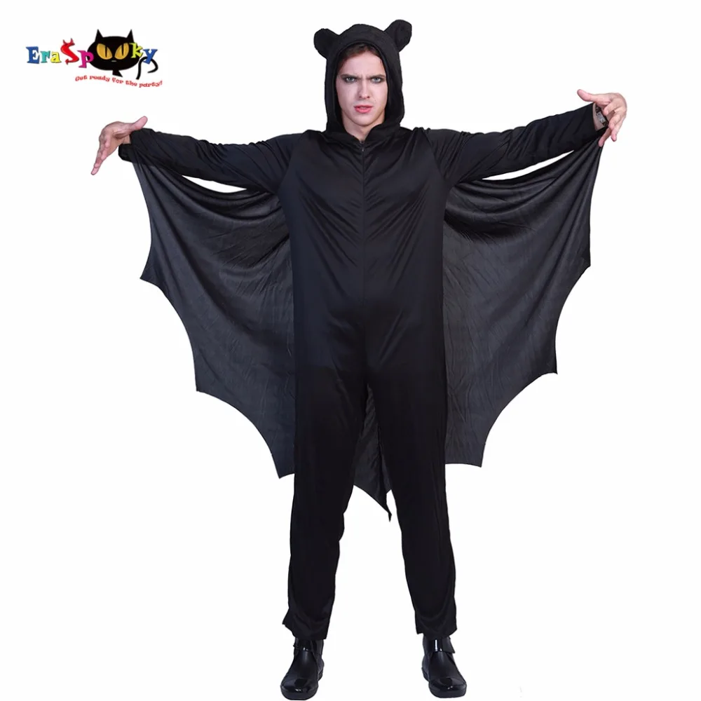 Eraspooky костюмы на Хэллоуин для взрослых мужчин костюм летучей мыши черный