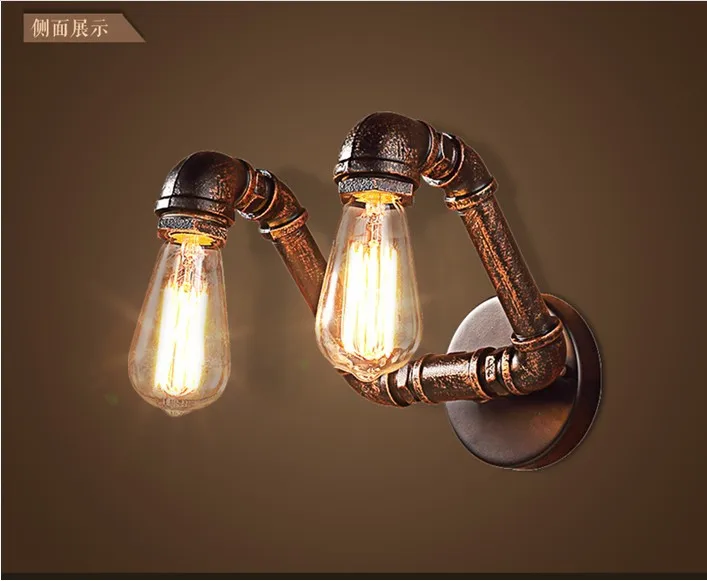 Винтажный настенный светильник в нордическом стиле 2 насадки лофт лампа для