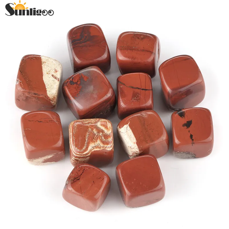 12pcs Red Jasper Sunligoo 12 шт. набор натуральных драгоценных камней, Аметист/зеленый авантюрин Исцеление Кристалл Нерегулярные барабанные камень украшения дома - Цвет: 12pcs Red Jasper
