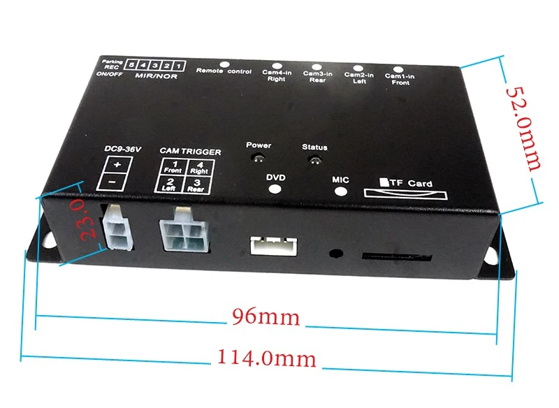 Sd-карта Интеллектуальный Мини Автомобильный регистратор DVR панорамный мониторинг движения рекордер четыре вида видео 4 канала CCd камера