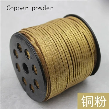 Copper 100 yards 100 ярдов/diy ювелирные аксессуары проволока 3 мм поверхность золотой порошок бархат кожаный шнур - Цвет: Copper 100 yards