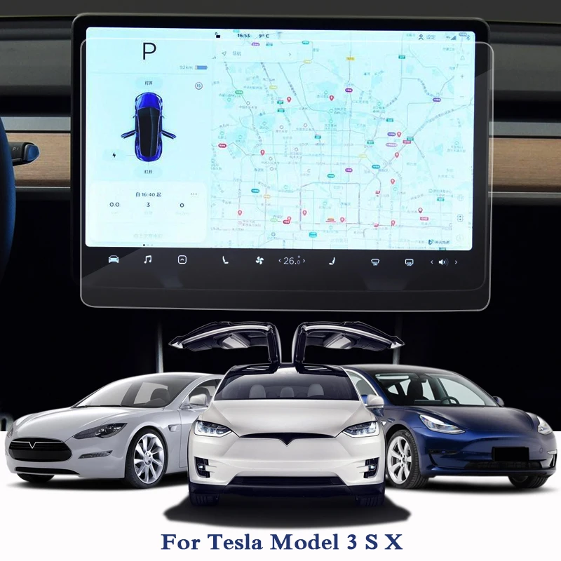 Для Tesla модель 3 S X Автомобильный Стайлинг gps навигационный экран Стеклянная