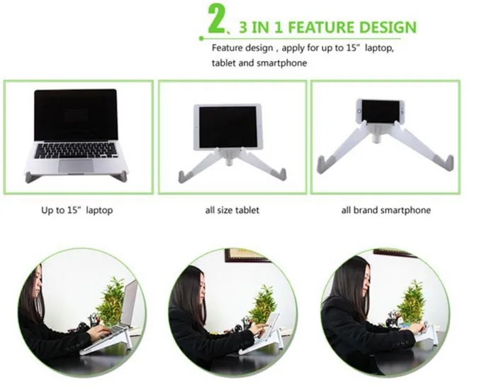 Adjustable Height Universal Laptop Holder Portable 3 in 1 Suporte Notebook Tablet Stand Bracket for PC Mini 2 | Аксессуары для