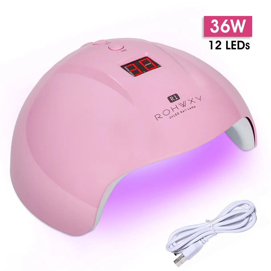 36W ROHWXY (USB) ROHWXY 66/54/24 Вт Sun X5 УФ-светодиодный светильник для маникюра, Сушилка для ногтей, ледяная лампа, гель для отверждения ногтей, УФ-лампа, светильник лампа для ЖК-дисплея для сушки ногтей - Цвет: 36W ROHWXY (USB)