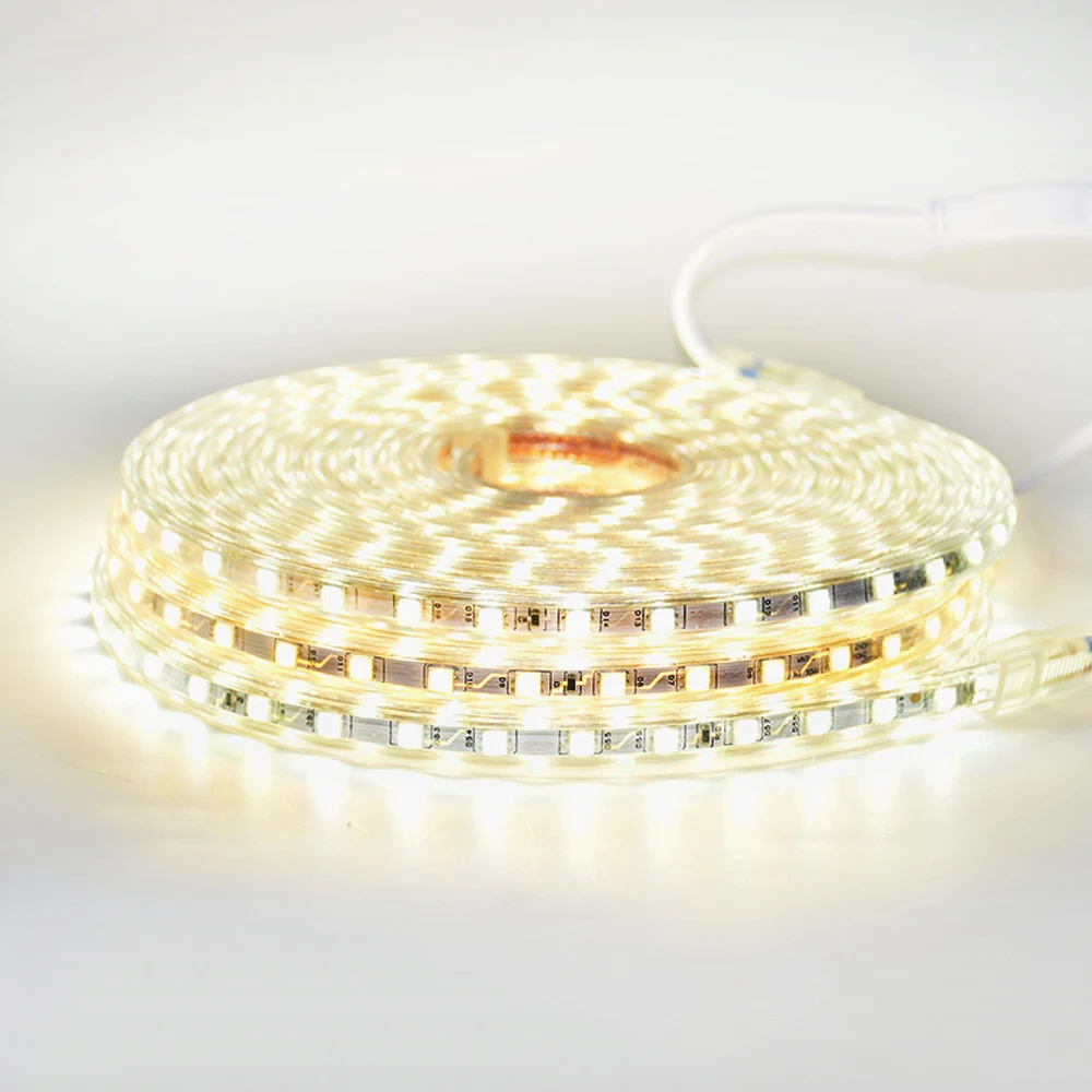Белый светодиод SMD 5050 220 в наружная Светодиодная лента Гибкая лампа 60