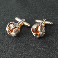 knot cufflinks for men shirt cufflinks silver gold color plated unique fashion business wedding french cuff links
