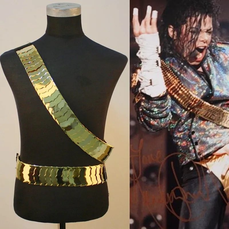 Classic Gold MJ Michael Jackson JAM performance Belt set