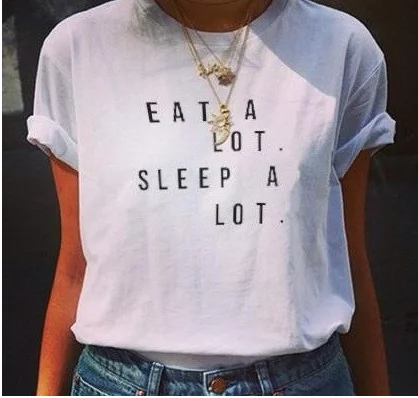 Новый для женщин Футболка Last Clean есть много сна письмо хлопок повседневное