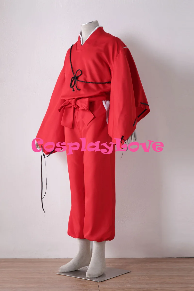 Высокое качество в наличии Искусственный Красный костюм для косплея Inuyasha