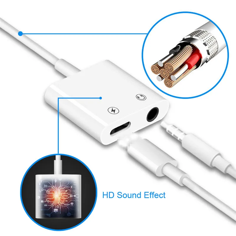 Для lightning/3,5 мм Aux Jack кабель для наушников IOS 12,3 для iPhone X 8 7 Plus XS Max Bluetooth Adaptador вызова аудио адаптер