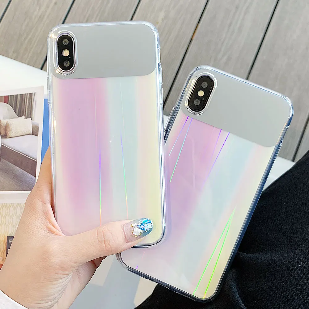 KISSCASE Аврора макияж зеркальный чехол для телефона iPhone X XS MAX XR 7 Plus радужные Чехлы 8 6