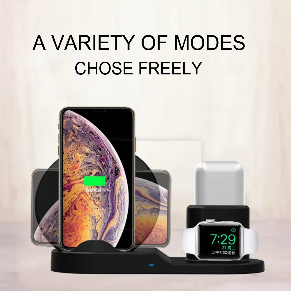 Беспроводное зарядное устройство 3 в 1 сменная зарядная станция для iPhone Xs/X