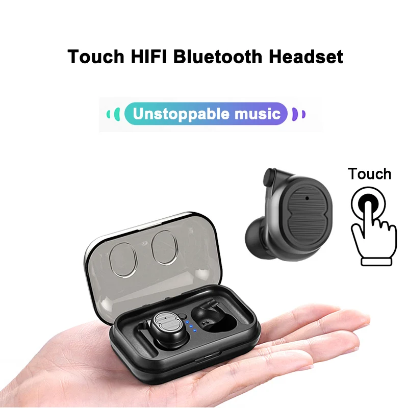 Мини Беспроводная Bluetooth гарнитура 5 0 наушники стерео сенсорное управление с