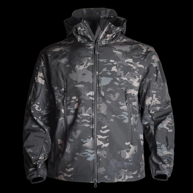 

2020 Outdoor Sport Softshell Jacket Tactical Set Men Camouflage Hunting Clothes Military Coats Camping Hiking Hooded windbreaker