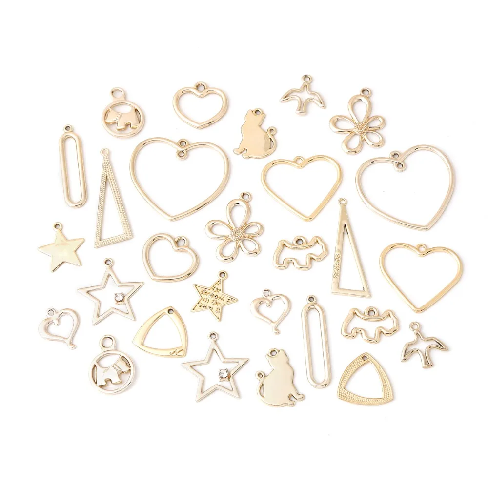 8 10 шт./лот круглые шармы в форме сердца цветка звезды треугольные животного