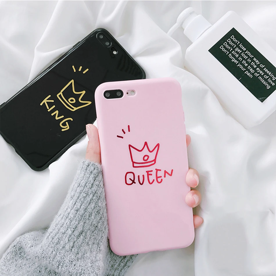 Чехол KISSCASE Queen Crown с узором для iPhone 7 8 Plus X Женский чехол текстурой короны мягкий из