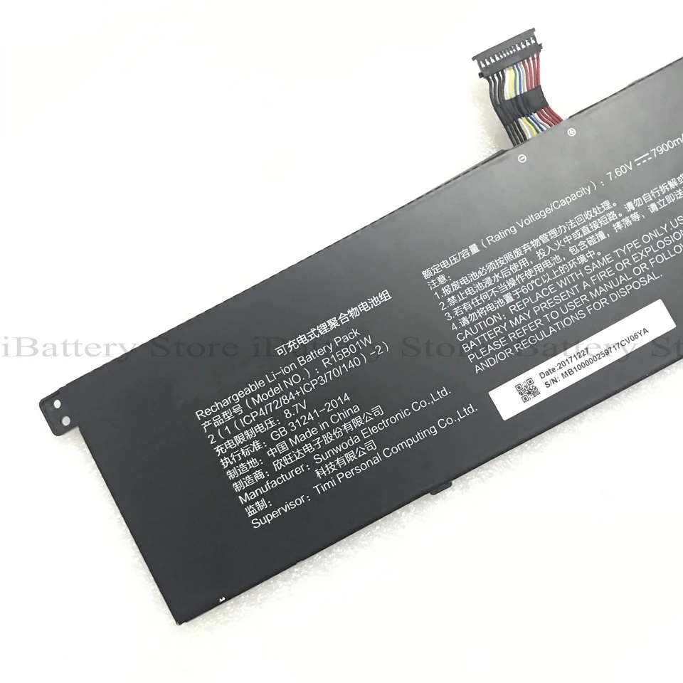 Оригинальный R15B01W Аккумулятор для Xiaomi Pro i5 15 6 дюймов серии 7900mAh 7 V 60.04Wh
