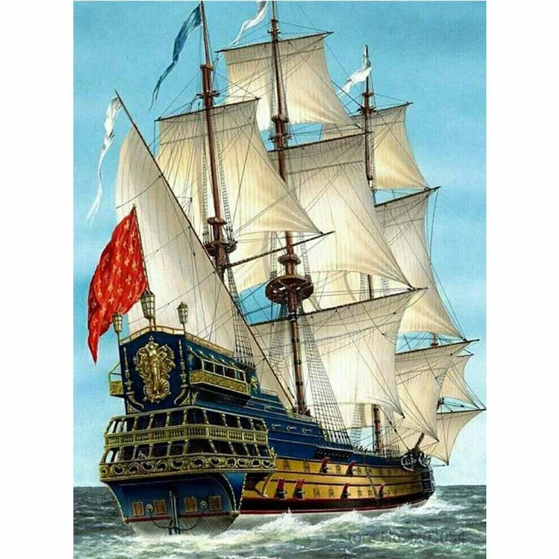 RA3171 CHUNXIA в рамке DIY картина по номерам морской пейзаж корабль Акриловая картина современного искусства домашний декор для гостиной 40x50 см RA3039 - Цвет: RA3171