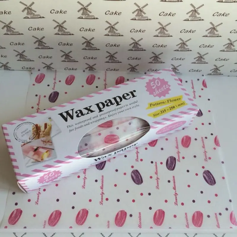 50 шт./лот упаковка для выпечки закусок масляная бумага пищевой противень