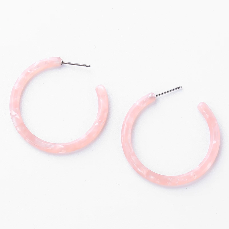 Новые модные Черепаховые серьги гвоздики для женщин круглые акриловые массивные