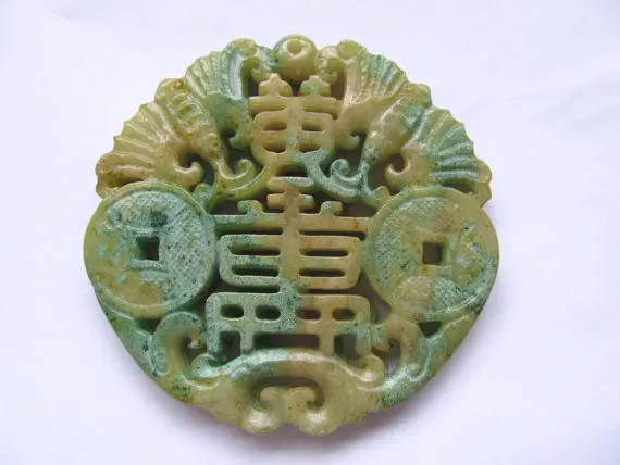 free ship--70mm(2.8inch) Ancient Jade Pendant handmade Rare Animals assortment Focal Green Red Blue Black beads--double carved | Украшения
