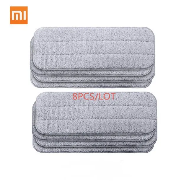 Xiaomi Deerma распылитель воды уборочная машина для пола из углеродного волокна пылевые швабры тряпки 360 Вращающийся стержень 350 мл резервуар для восковой швабры - Цвет: only 8pcs rags