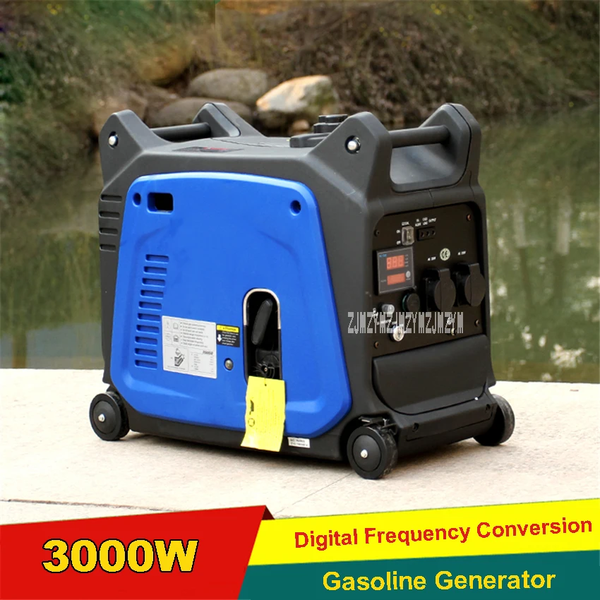

XY157F Digital Inverter Gasoline Generator Silent Portable Camping Household Gasoline Generator Set 3000W 220V 3000r/min 5.7L