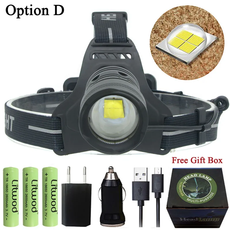 Litwod Z302808 светодиодный налобный фонарь CREE Xlamp XHP70.2 32 Вт высокомощный xhp50 светодиодный налобный фонарь 18650 фонарь - Испускаемый цвет: OPtion D