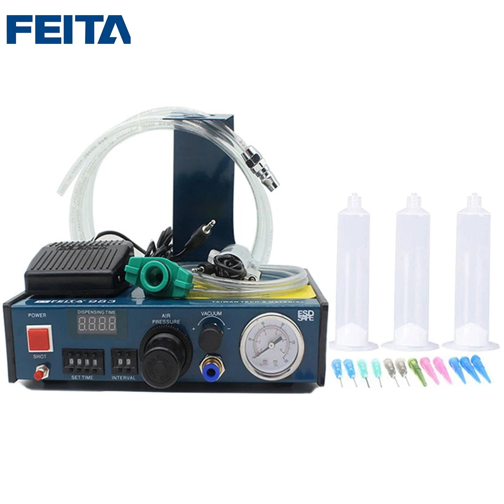 

Автомат для дозирования жидкости с цифровым дисплеем, автоматический диспенсер клея, этикетка FEITA 983