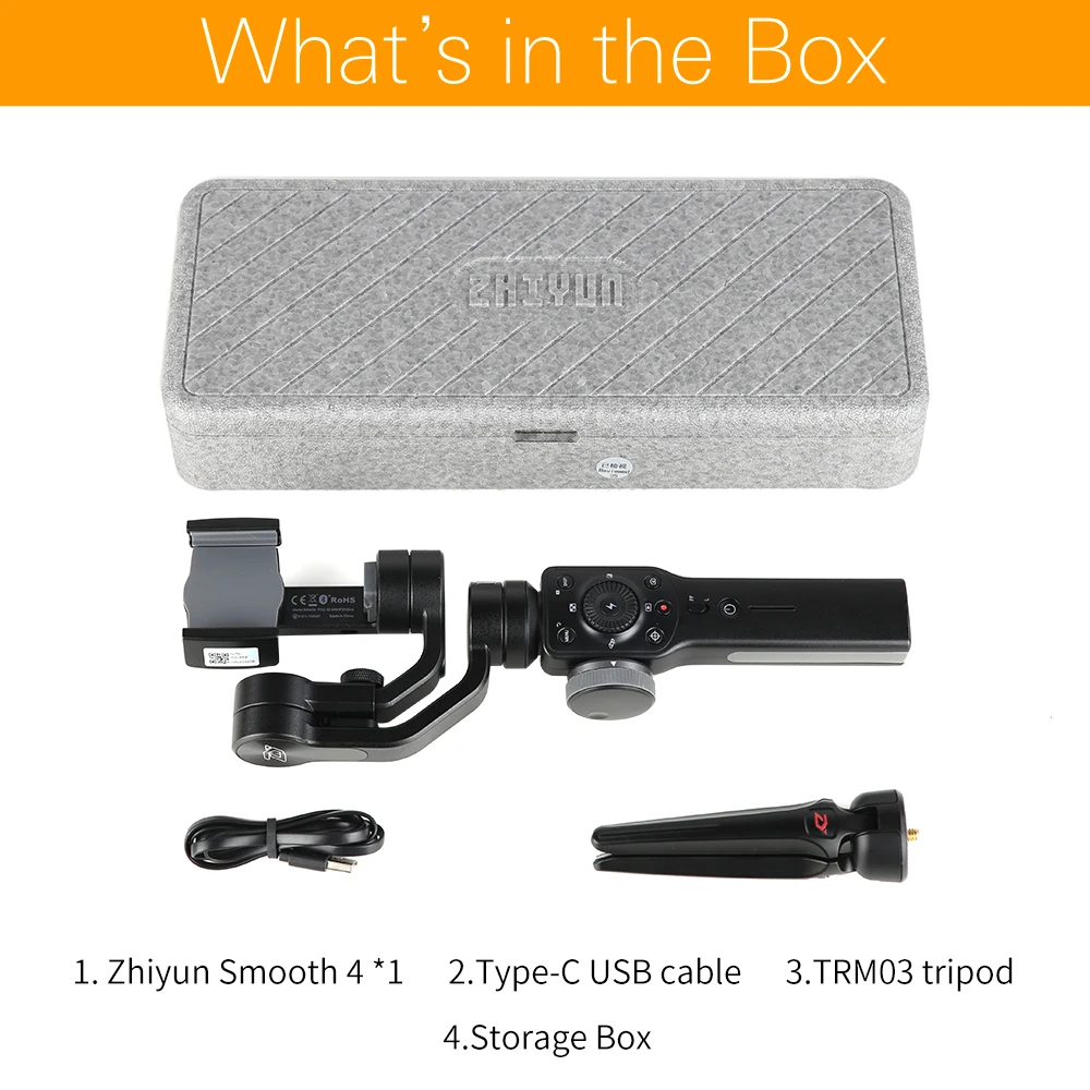 Zhiyun Smooth 4 3-осевой портативный смартфон сотовый телефон видеокамеры Стабилизатор для iPhone X 8 7P samsung S9 S9+ S8 PK гладкая Q DJI Osmo 2