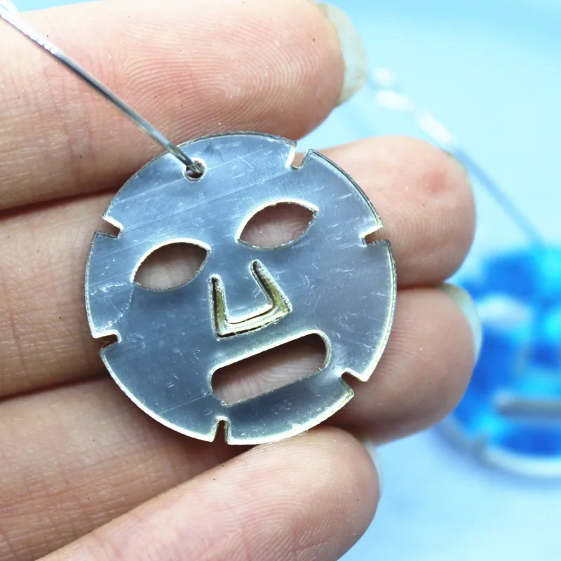 Забавные милые зеркальные акриловые серьги в виде маски женская модная