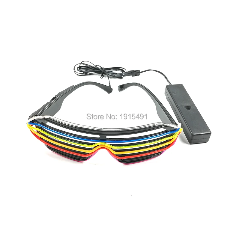 Обратите внимание! Радужный красивый праздничный подарок EL Wire Shutter очки