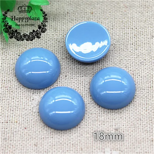 blue 20pcs 20 шт 18 мм Новая смола Корея Круглая Плоская задняя Кабошон DIY Кнопка ручной работы/украшение для волос/ювелирные аксессуары - Цвет: blue 20pcs