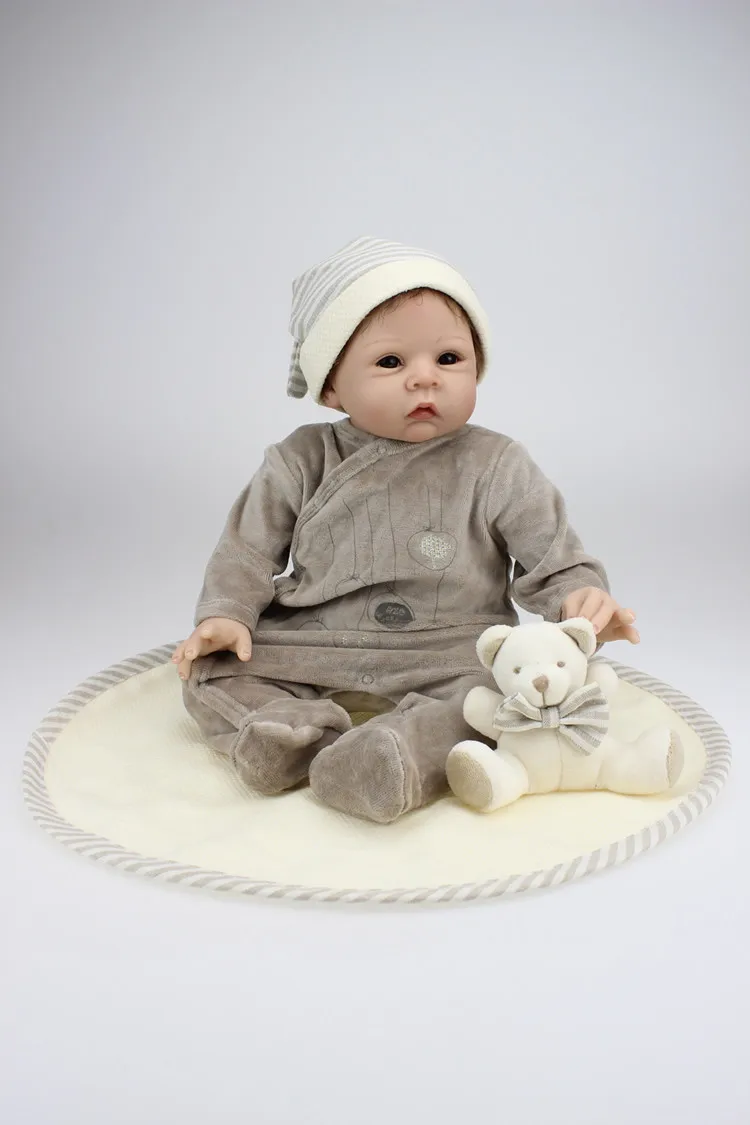 22 дюймов 55 см bebes силиконовые возрождается кукла младенцев игрушка в подарок для