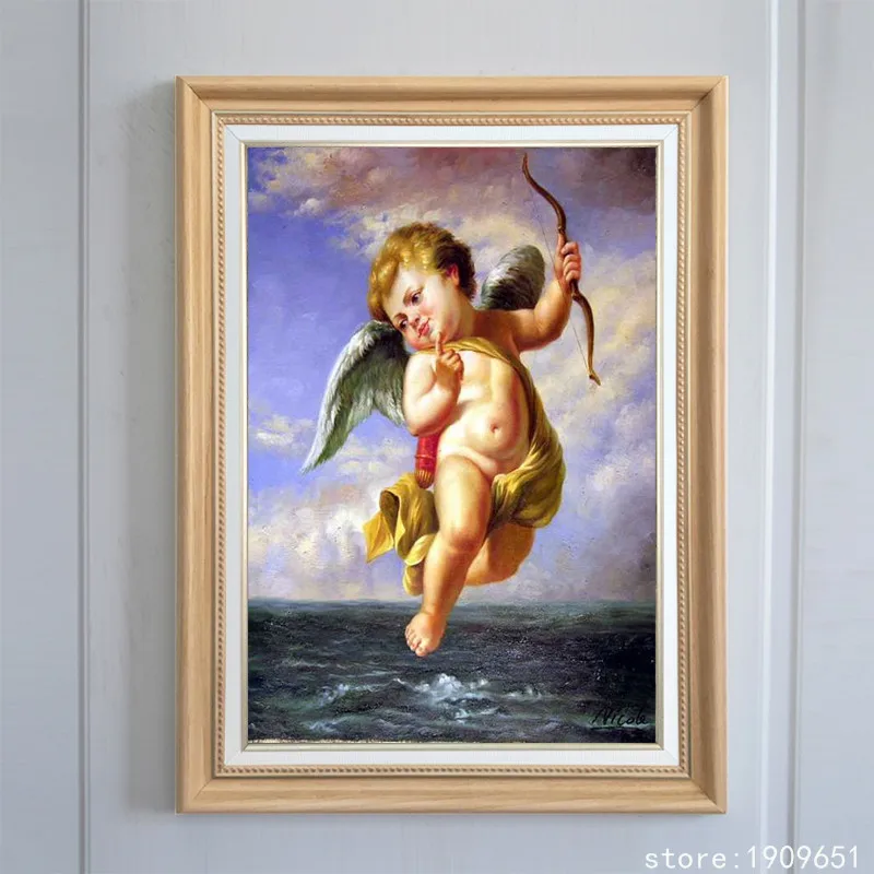 Без рамки Классические религиозные фигурки любовь стрела ангел морской пейзаж