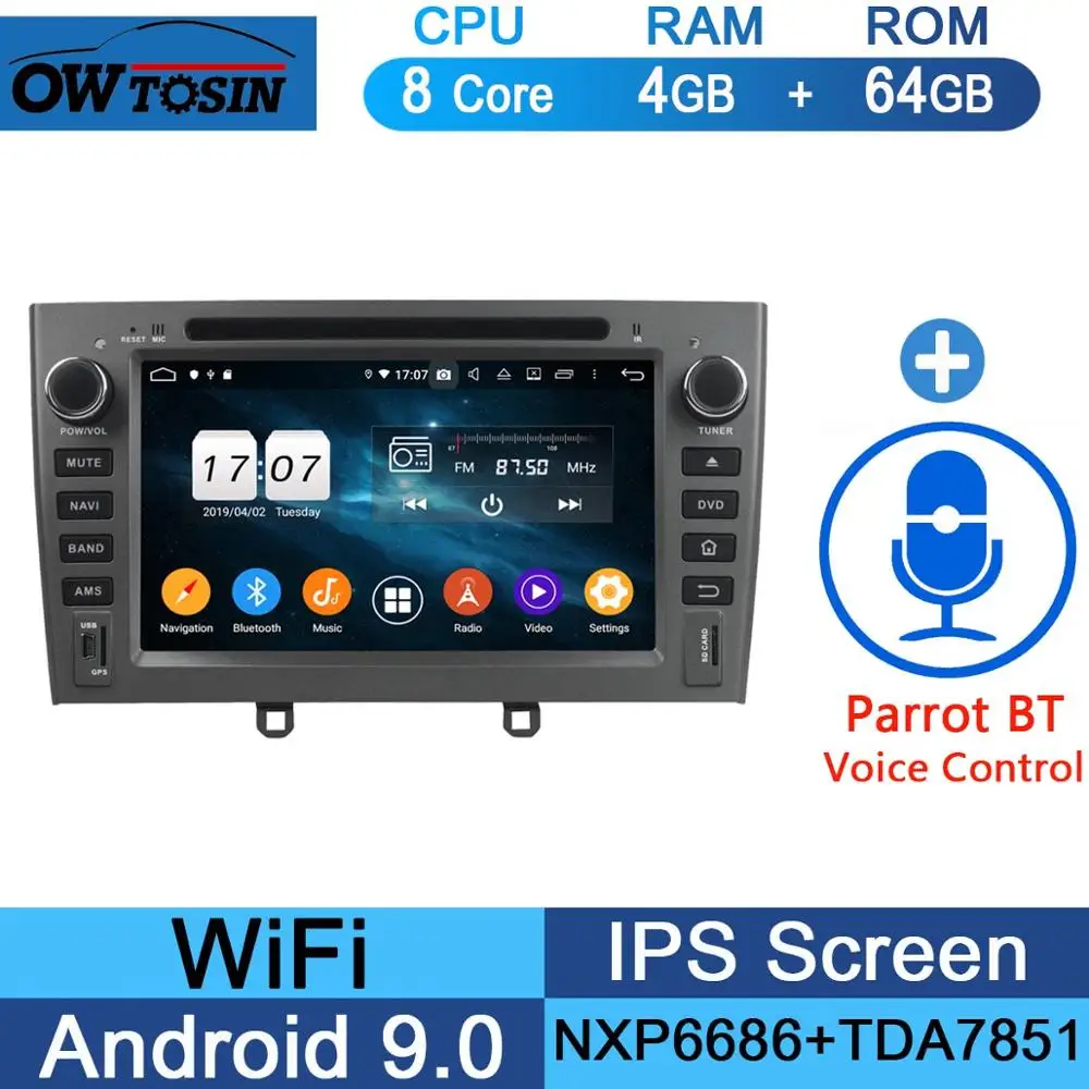 64G Parrot BT " ips Octa 8 Core 4G 64G Android9.0 автомобильный dvd-плеер для peugeot 408 308 308SW 2007-2011 DSP радио gps Parrot BT Adas мультимедиа - Цвет: 64G Parrot BT
