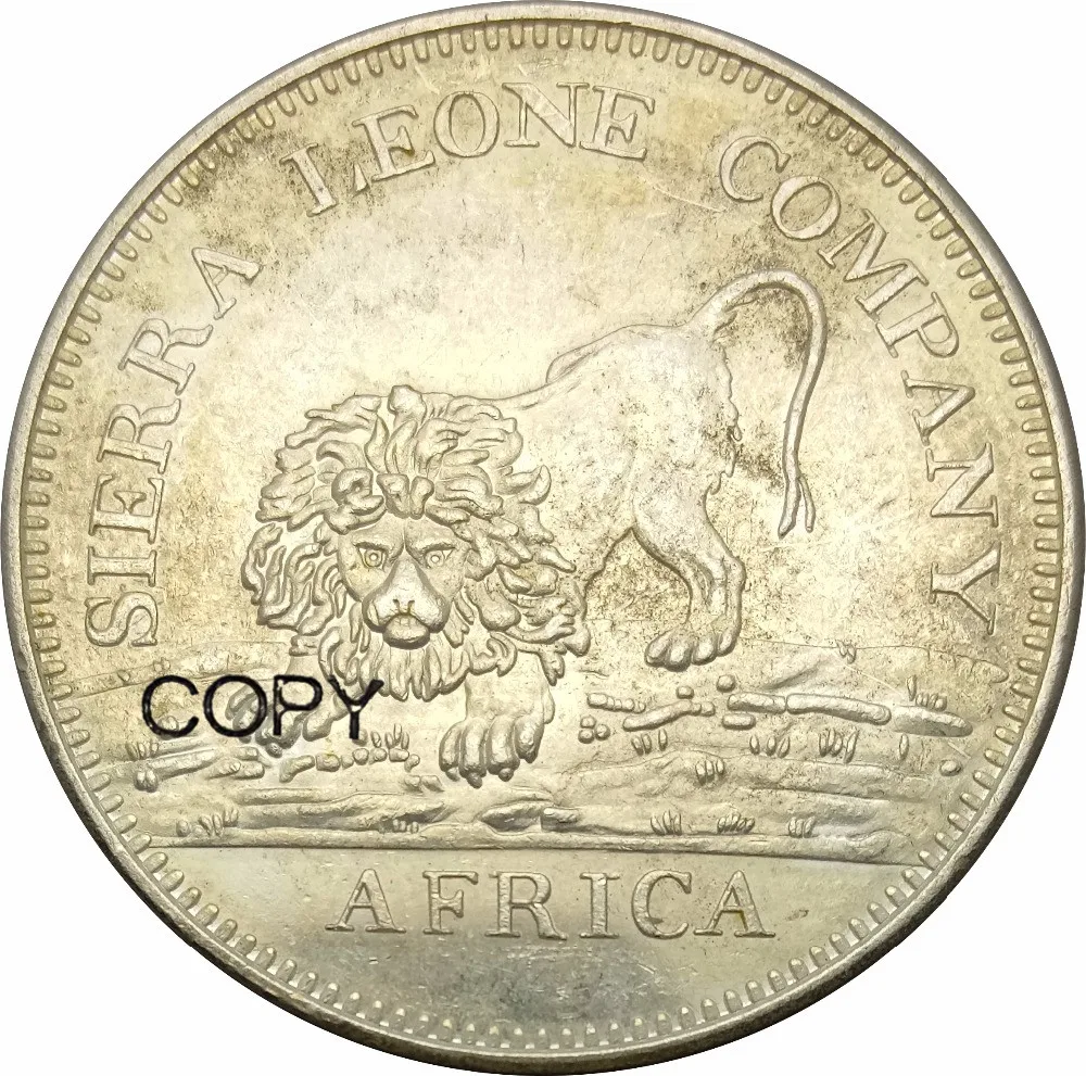 Британская колония Sierra Leone Company 1791 один доллар кусок Африка Тип 100 латунированная Серебряная копии монет