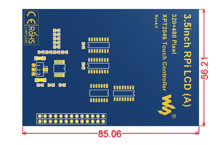 Waveshare 3 5 дюймовый RPi LCD (A) модуль дисплея TFT 320*480 резистивная сенсорная панель