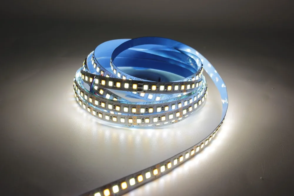 5 м двойной Цвет ультратонкое естественное освещение CRI> 80 SMD2835 CCT затемнения Светодиодные ленты светильник, работающего на постоянном токе 12 В в WW CW Цвет Температура Регулируемый гибкий светодиодный лента