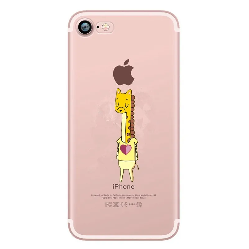 Coque for iphone 8 plus Soft TPU Silicon Transparent Thin Case X 6s 6 7 5s 5 SE XS Cute Aniaml Cover |