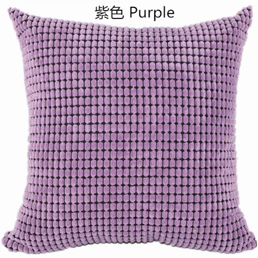 Big plaid Purple Nordic подушка в клетку для стула крышка мягкая полосатая бархатная Цвет однотонные диванные подушки, чехол для дивана домашний Декор автомобиля изготовленный на заказ 30/35/40/45/50/60 см - Цвет: Big plaid Purple