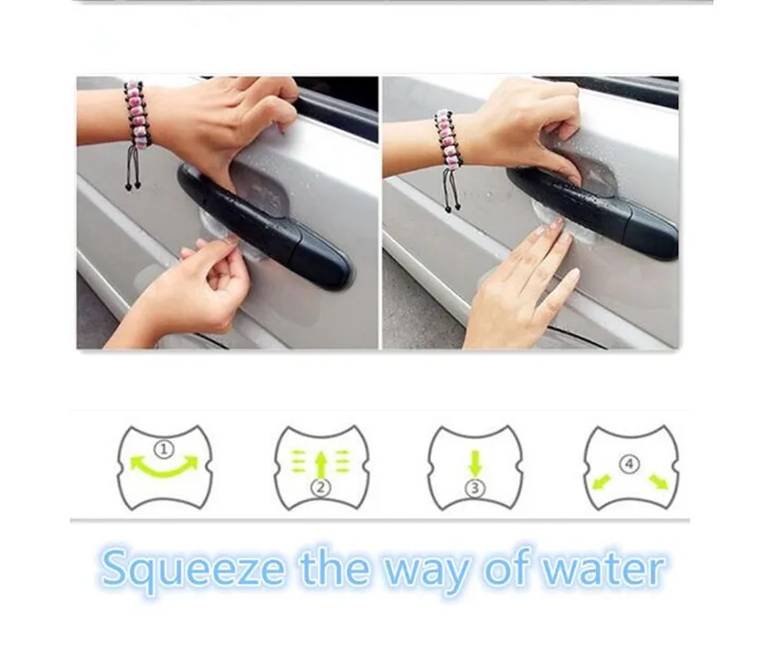 5 шт./лот невидимые автомобильные наклейки на дверные ручки автомобильная